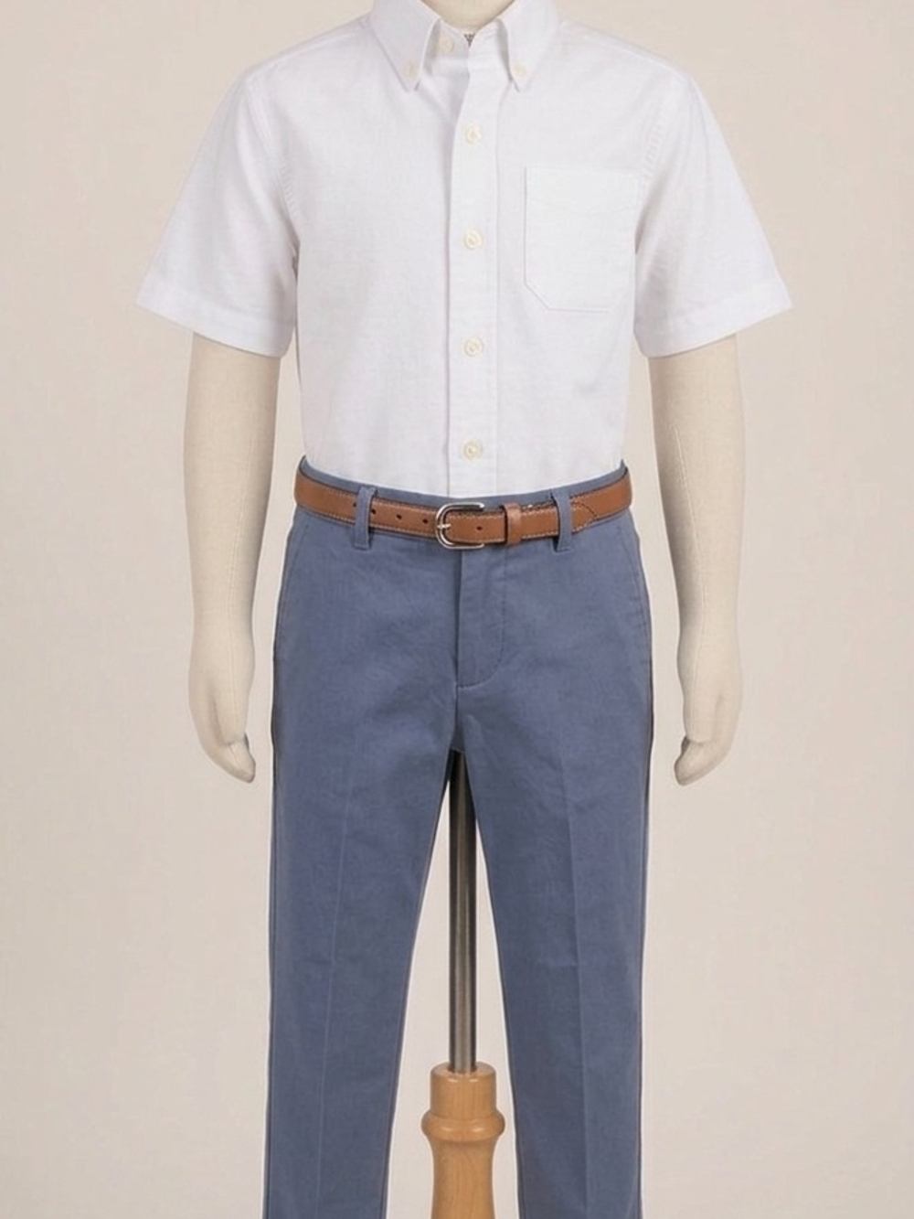 George Boys White Short Sleeve Button-Down Shirt.    KS 17